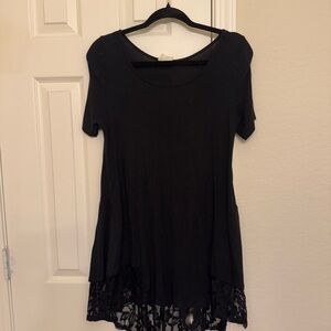 1.4.3. Story by Line Up Black Tunic with Lace Hem